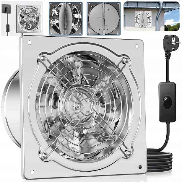 Nástěnný Axiální Ventilátor Z Nerezová Ocel, Snadná Montáž, 150 MM