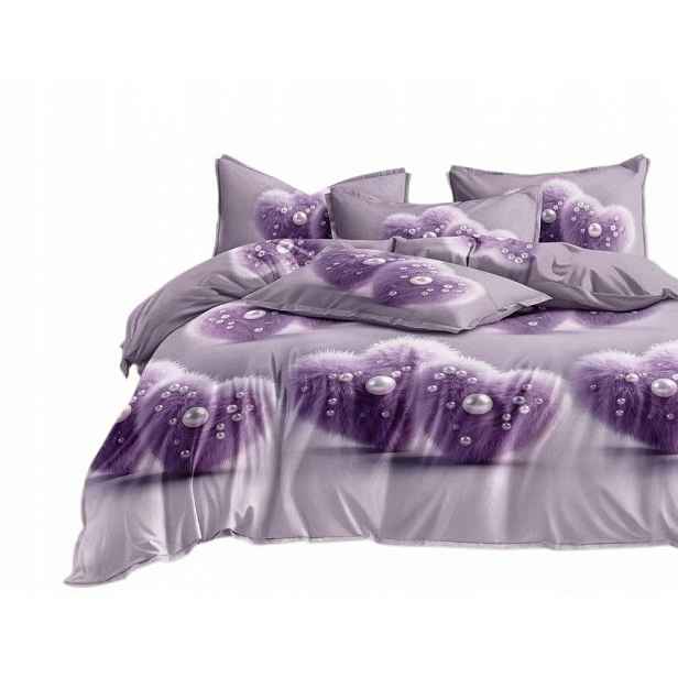 Povlečení 3D Bavlněný satén 200×220 cm – 4 prvky – Srdce-Fashion Home