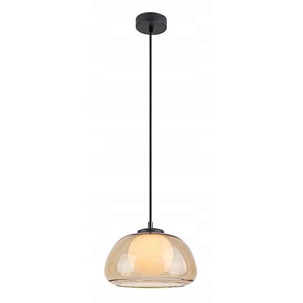 Závěsná lampa Rabalux Elowen, jantar & sklo, do obývacího pokoje/předsíně