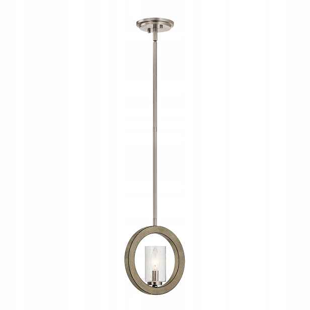 Závěsná lampa zestárlá antická šedá imitace dřeva do obývacího pokoje Kichler