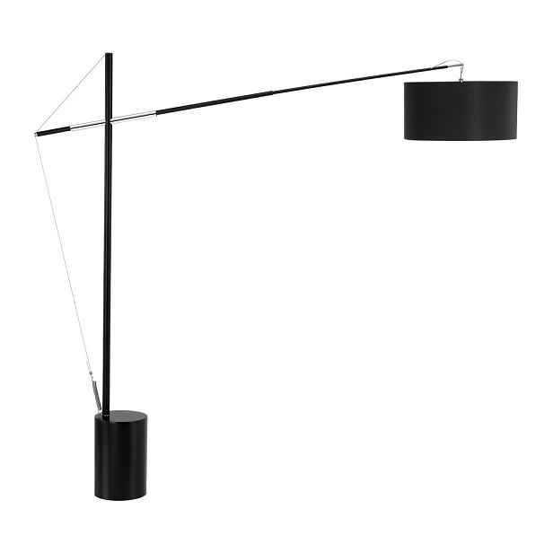 Černá kovová stojací lampa s ohybatelnou konstrukcí (výška 191 cm) Traccia – Nova Luce