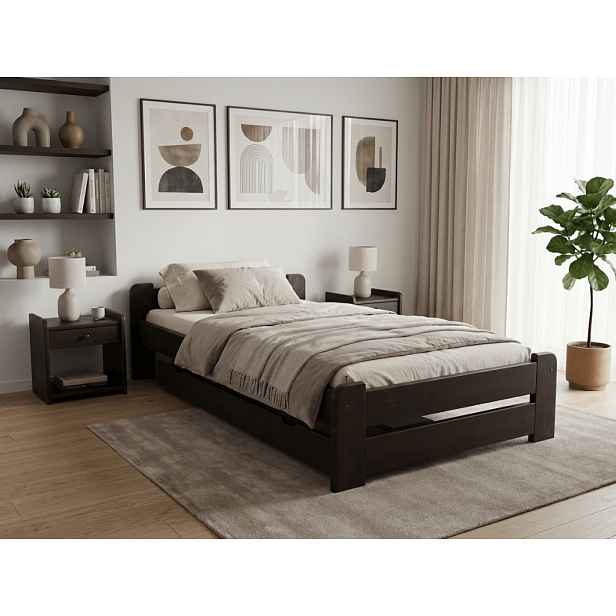Postel Emily 80 x 200 cm, ořech Rošt: Bez roštu, Matrace: Matrace Sommera 18 cm
