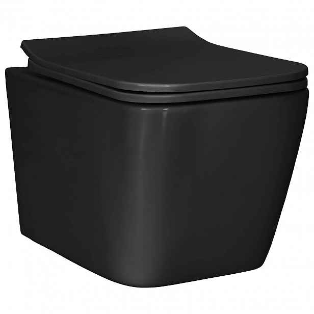 vidaXL Závěsné WC Keramika Černá