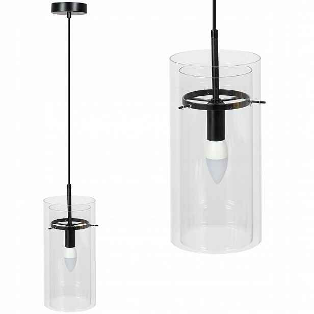 Závěsná Lampa Skleněná, Černá, Kovová, Moderní
