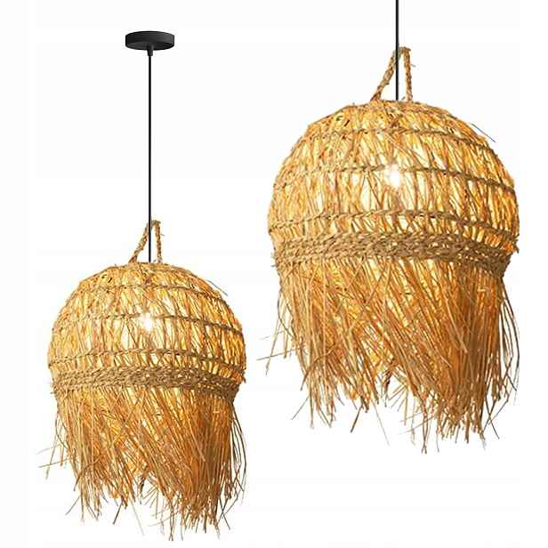 Závěsná stropní lampa Boho Přírodní Pletená Hnědá Dekorativní APP1251