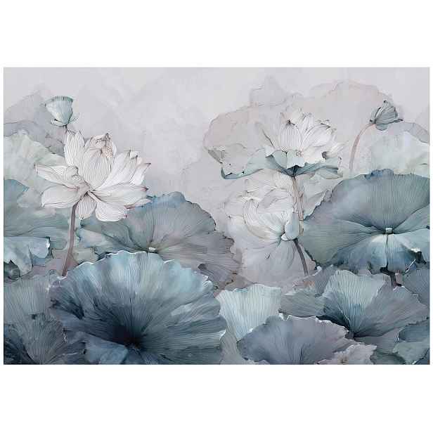 Fototapeta Modré Květiny Art Tapeta Do Předsíně Obývacího Pokoje Kanceláře 150x105