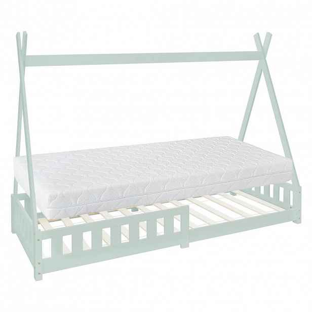ML-DESIGN DĚTSKÁ postýlka Tipi s matrací 90x200 cm Mint
