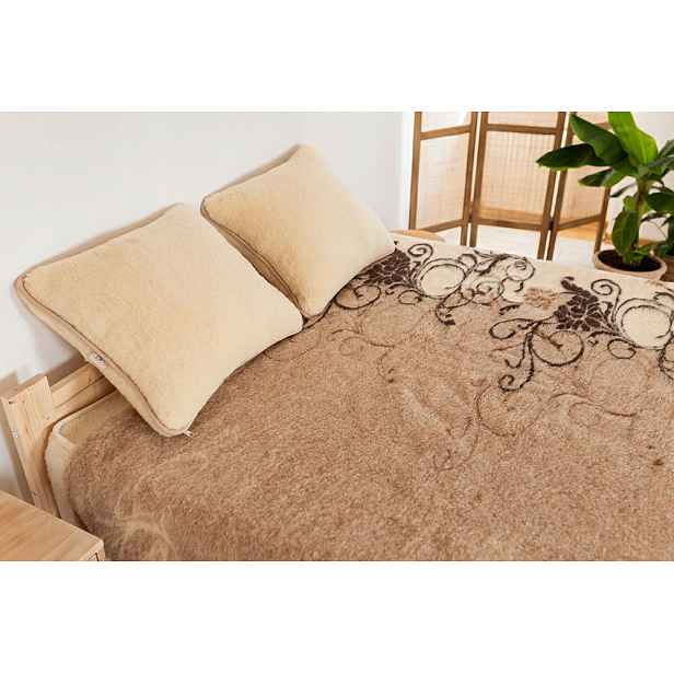 Polštář merino 70x80 Krémová přírodní, lem cappuccino