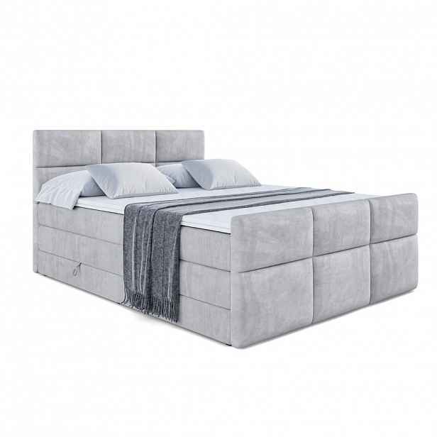 ALTDECOR POSTEL boxspring OHIO-Z KING – 200 x 200 – H3/H4 – světle šedá