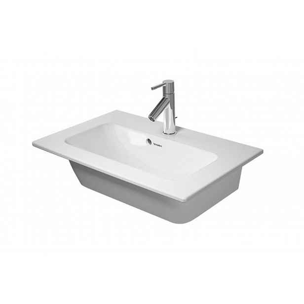 Duravit ME by Starck - Umyvadlo 63x40 cm, s přepadem, otvor pro baterii, DuraShield, matná bílá 234263AC00
