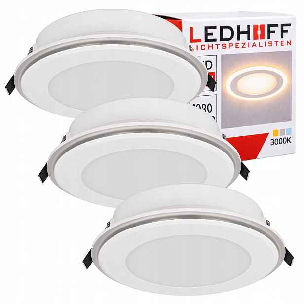 Led podomítkové svítidlo na strop Výkonné 12W 1030lm Teplé světlo Kulaté Stropní Svítidlo Velké