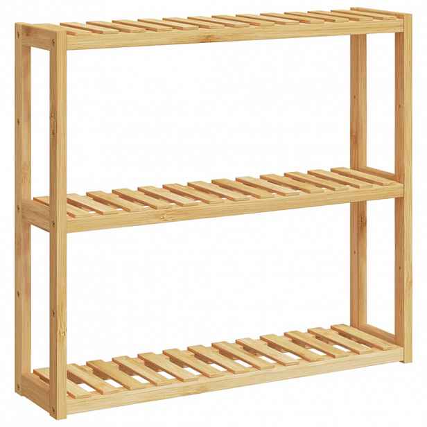 vidaXL Koupelnový regál 3patrový nástěnná 60 x 15 x 54 cm bambus