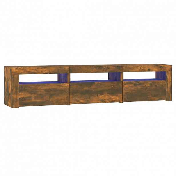 vidaXL TV skříňka s LED osvětlením kouřový dub 180x35x40 cm