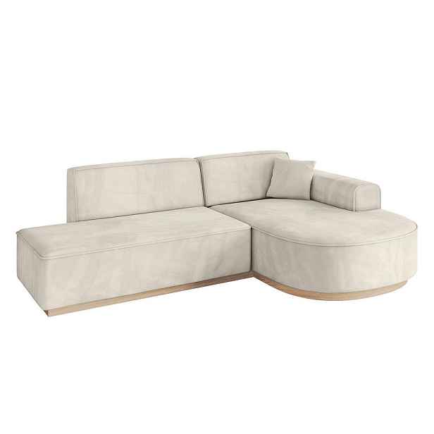 ALTDECOR ROHOVÁ SEDAČKA s otomanem, pravá ARRIO-L1 243x171x83 Béžová Velur