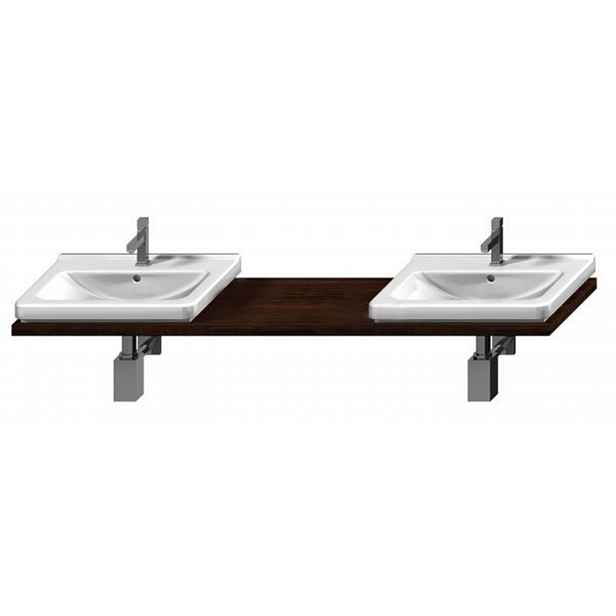 Jika Cubito - Umyvadlová deska atypická 221x47 cm, s 2 otvory, wenge H4501551724451