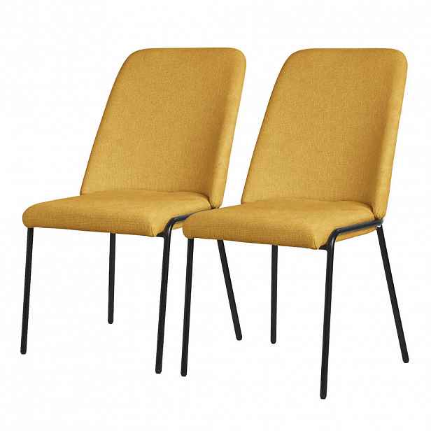 ML-DESIGN JÍDELNÍ ŽIDLE, sada 2 ks, hořčičná, s látkovým potahem