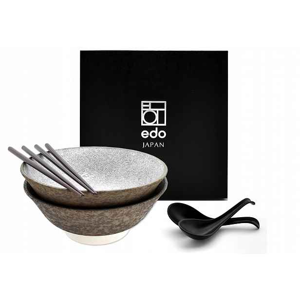 Sada 2 misek s lžícemi a paličkami Ramen Koishi 22 cm 1100 ml Box