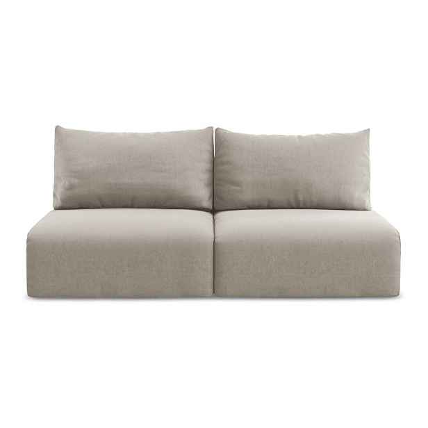 Taupe sametová rozkládací/s úložným prostorem pohovka 216 cm Kalena – Makamii