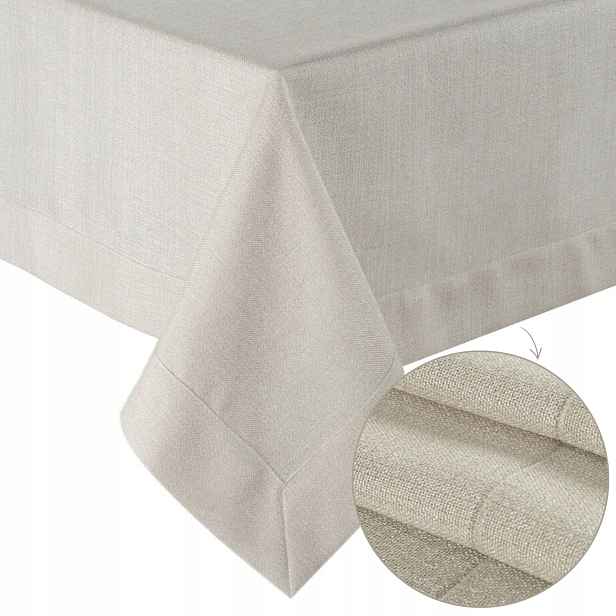 Ubrus Lana 140x260 cm Béžový hladký lesklý elegantní boho velký na stůl