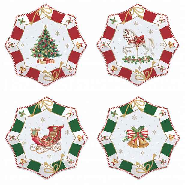 Vánoční dezertní talířky 4 ks 16 cm Kolekce Christmas Magic talíř