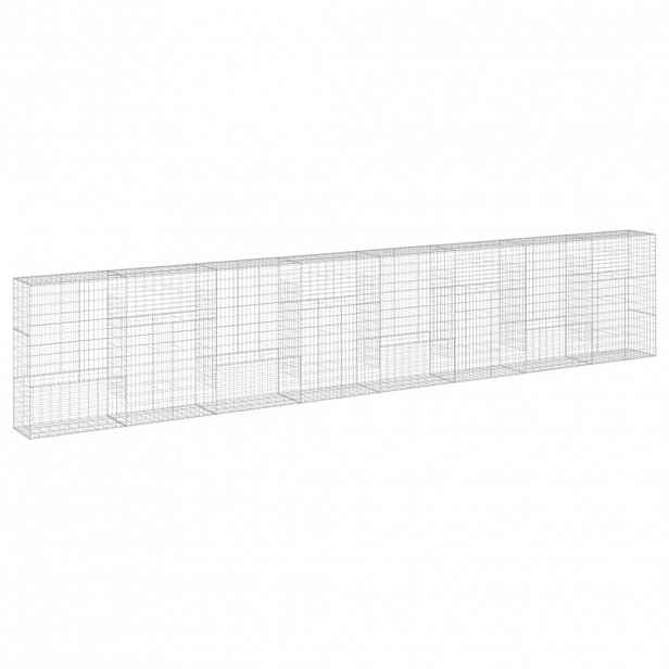 vidaXL Gabionový koš s víkem 800 x 50 x 150 cm pozinkované železo