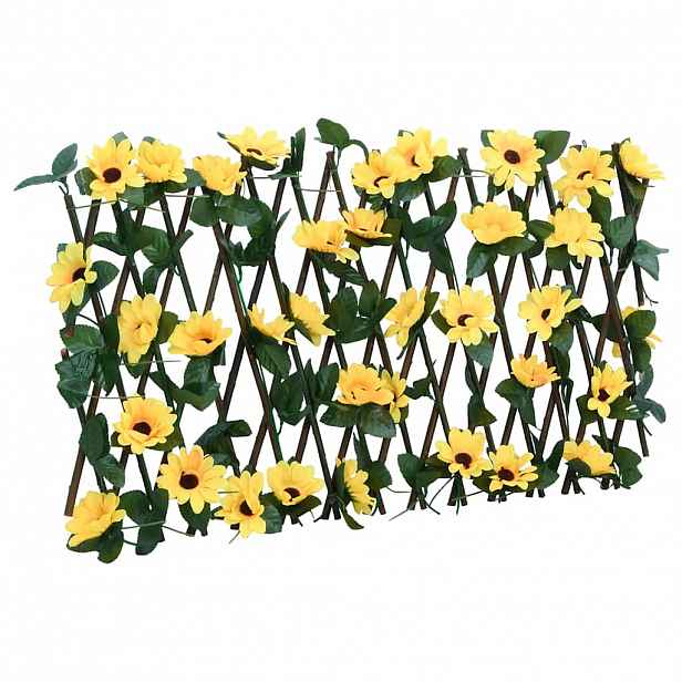 vidaXL Treláž s umělým břečťanem roztahovací žlutá 180 x 30 cm
