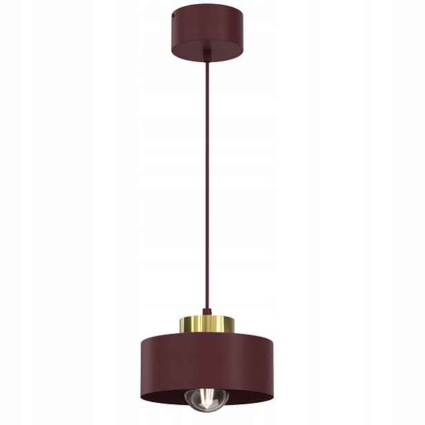 Dekorativní závěsná lampa Marti bordové zlato 1xE27 15W Luminex