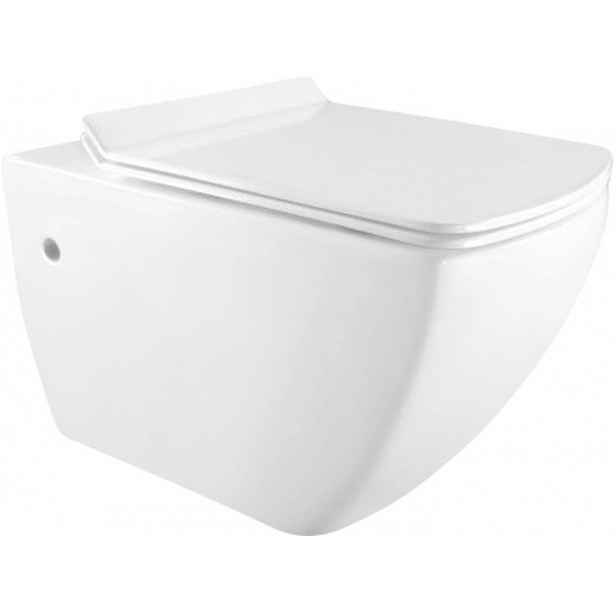 MEXEN - Vega Závěsná WC mísa včetně sedátka s slow-slim, duroplast, bílá 30654000