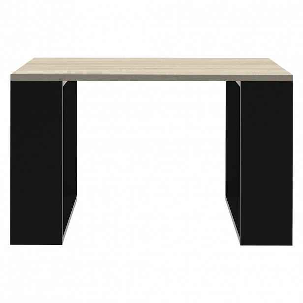 ML-DESIGN KONZOLOVÝ STOLEK 65 x 65 x 40 cm v dubovém vzhledu – černý s nohami ve tvaru lyží