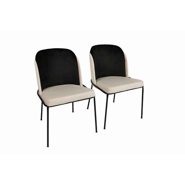 Sada jídelních židlí Dore Cream and Black, 2 ks, 2 ks