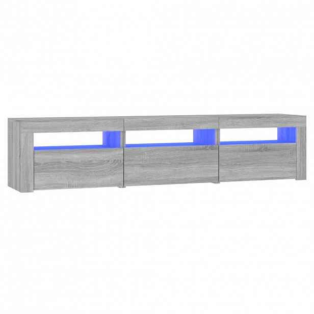 vidaXL TV skříňka s LED osvětlením šedá sonoma 180x35x40 cm
