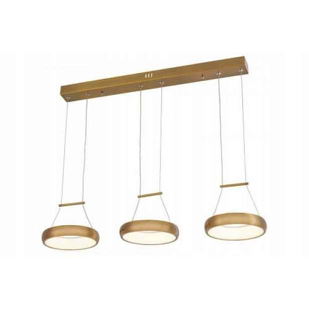 Zlatá lampa Thea Led kroužky do obývacího pokoje nad stůl 3 x 12 W