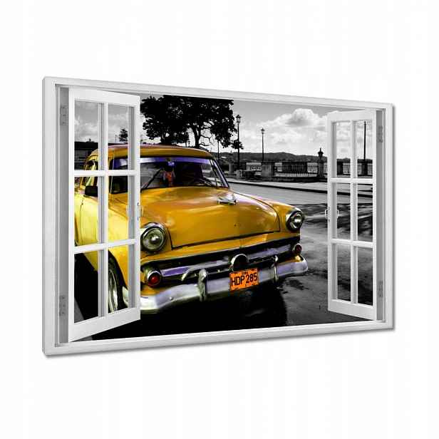 Obrazy 120x80 Kubánský žlutý automobil