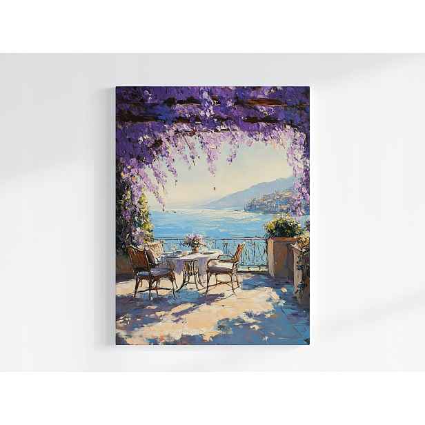 Plakát Krajina Středomořská Terasa Moře Wisteria 75x100