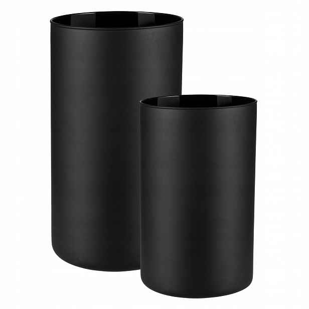 Sada Váz Černý Mat Cylinder Tuba H-21,5 cm H-29 cm Dekorace Ozdoba