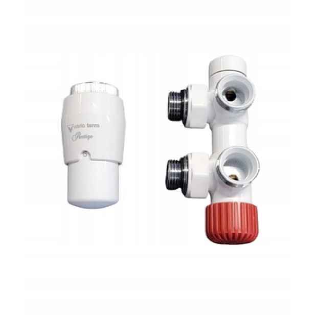 Vario Term Termostatický Set Twins Úhlový Pravý Bílý Lesklý