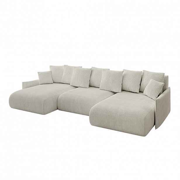 ALTDECOR SEDACÍ SOUPRAVA s funkcí lůžka a úložným prostorem pod postelí ONESK-U-v1 317x177x72 krémový manšestr