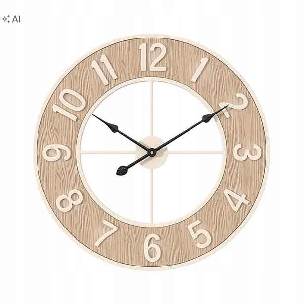 Dřevěný nástěnný hodinový stroj 60 cm velký, tichý, venkovní