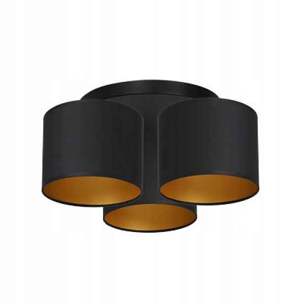 Luminex Stropní Svítidlo černo-zlatá 3xE27 15W Stínidla Arden