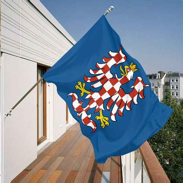 TEMU 1 ks Vícevelikostní Moravská a Česká vlajka - Odolná polyesterová tkanina, Tradiční červeno-bílá šachovnicová clona a emblémem , Vnitřní i