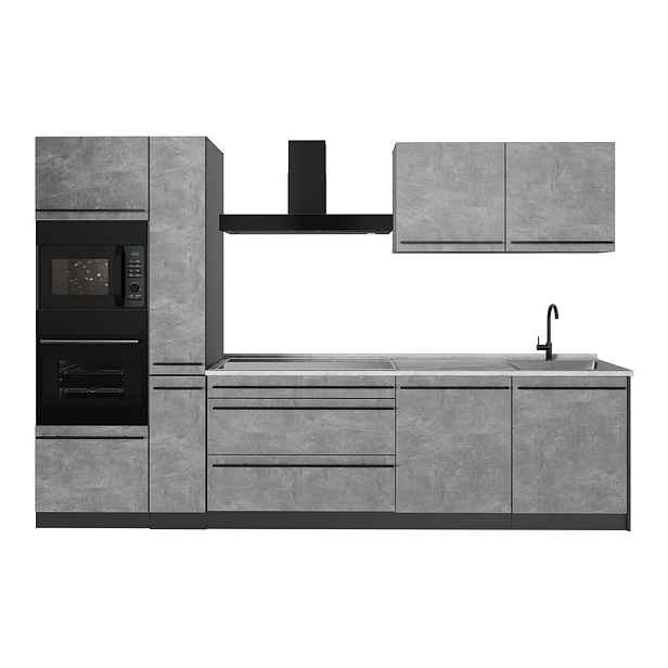 Vicco KUCHYŇSKÝ KOUT R-Line, Beton/Antracit, 310 cm bez pracovní desky