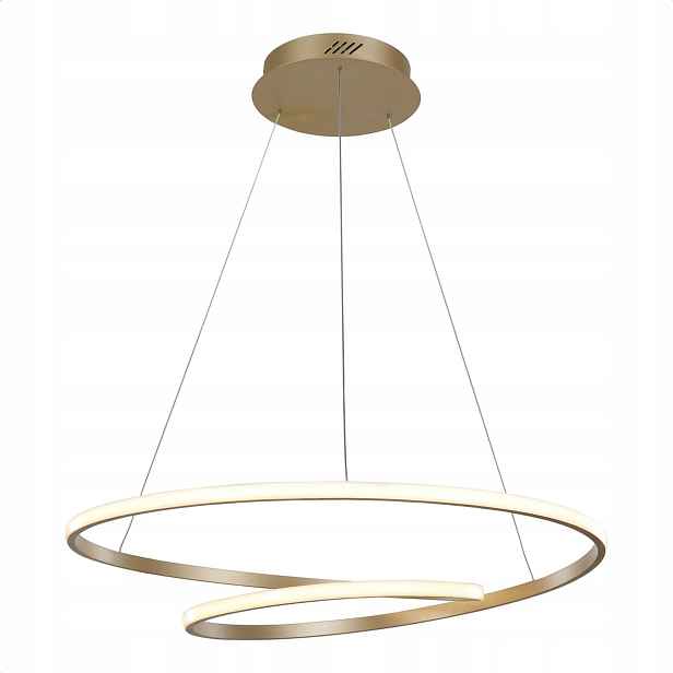 Závěsná Lampa Zlatá Moderní Led Lustr S Dálkovým Ovládáním 3 Barvy 60 CM Variabilní