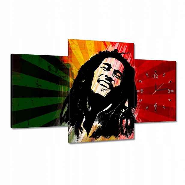 Hodiny 100x60 Bob Marley Reggae