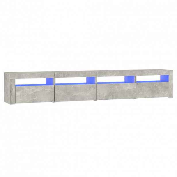 vidaXL TV skříňka s LED osvětlením betonově šedá 240x35x40 cm