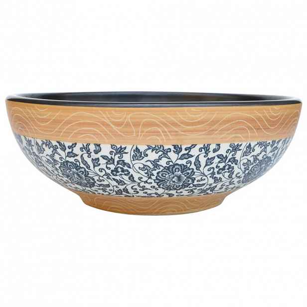 vidaXL Umyvadlo na desku vícebarevné kulaté Φ 41 x 14 cm keramika