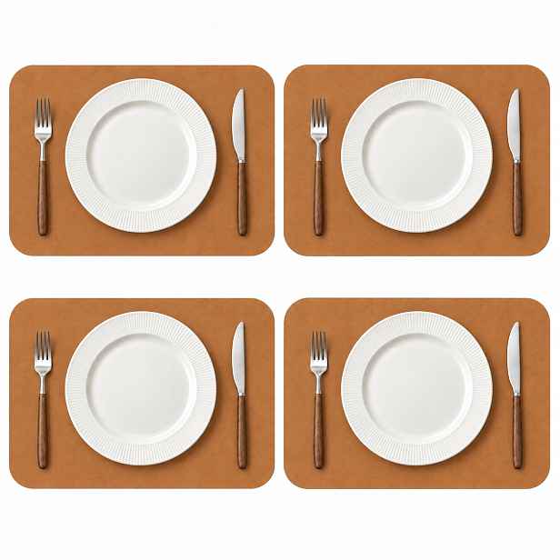 4x Kožená Podložka Na Stůl Podložka Baltan Home Pad L 43x30,5 cm hnědá