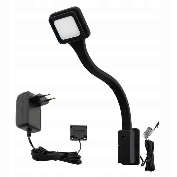 Noční lampa Led do postele Černá Ohebná Šroubovací Usb C Napájecí adaptér Flexi 2Q
