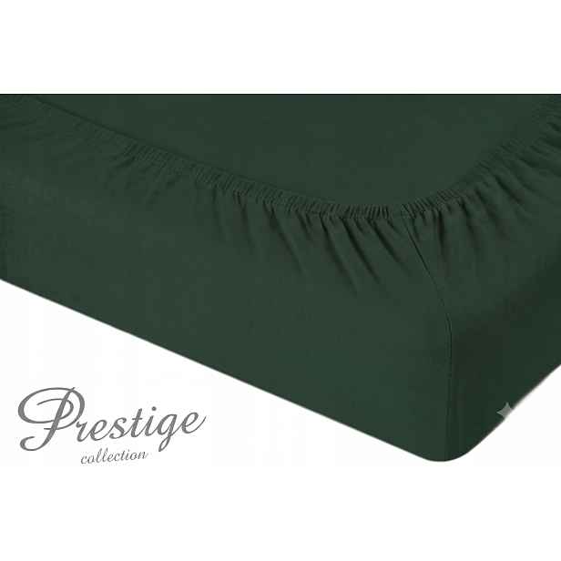 Prostěradlo Jersey s gumou 180x200 Tmavě zelená Prestige Collection 160