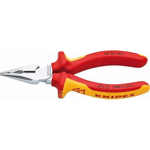 Univerzální kleště s ostrým zakončením,rekoj.multikom chromované,VDE 145mm Knipex