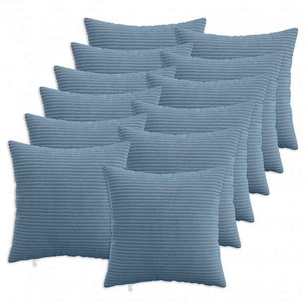 vidaXL Povlak na polštář 12 pcs HEERLEN Modrá 40 x 40 cm manšestr